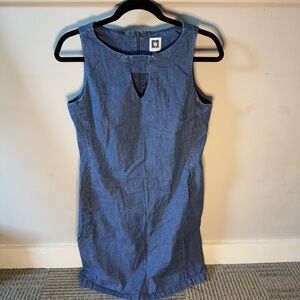 Anne Klein Denim Tank dress with Pockets and Cut Out Detail